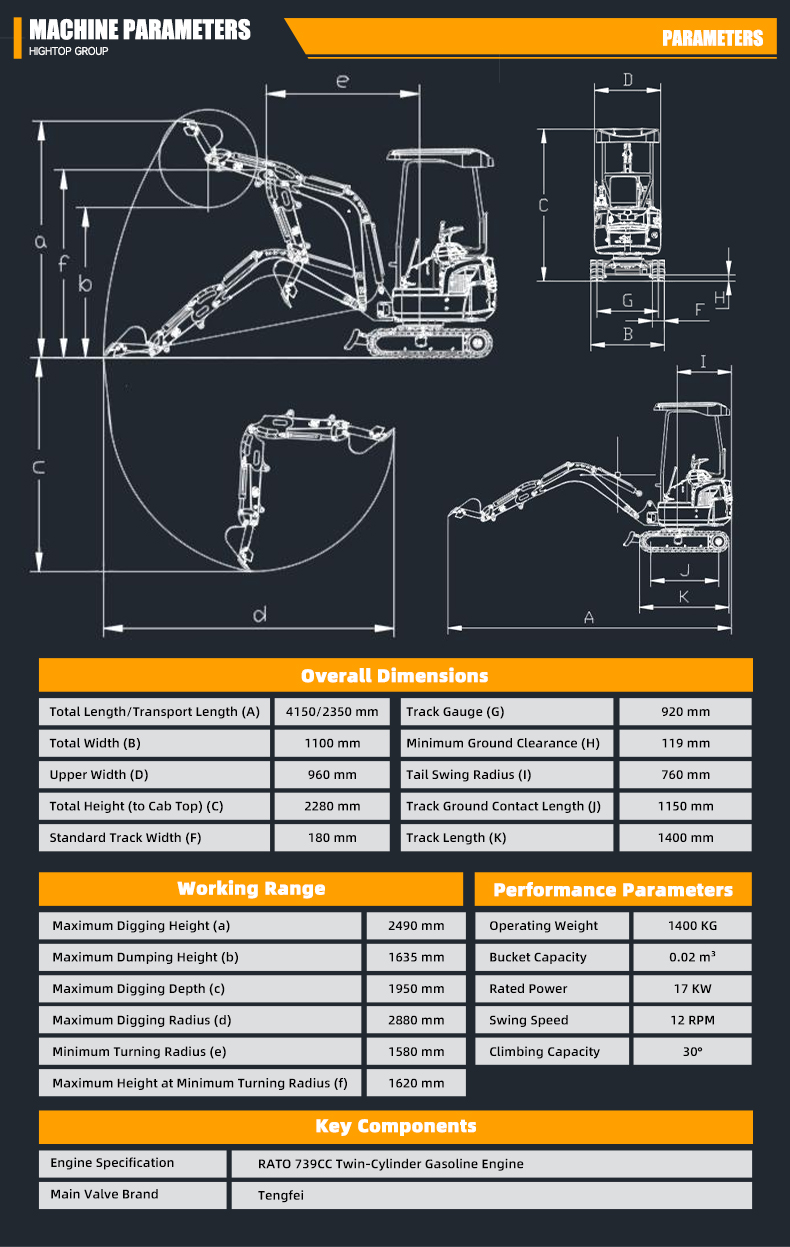  HT18C Mini Excavator 