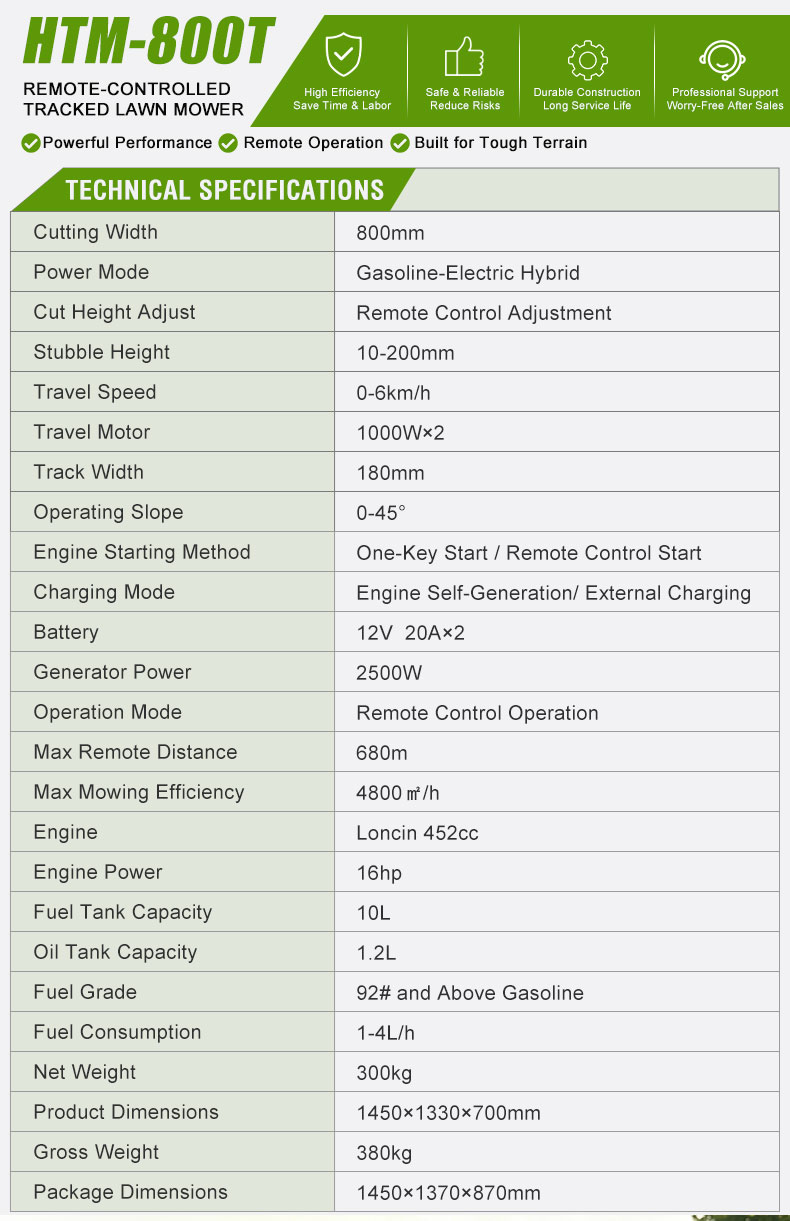  HTM-800T lawn mower